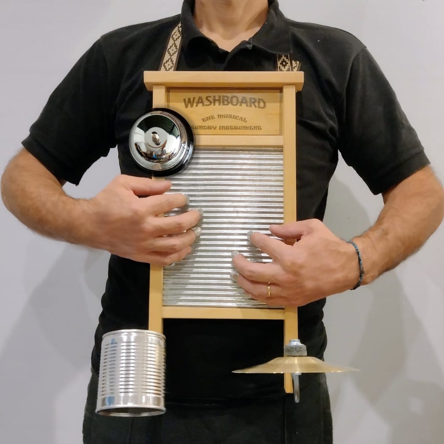 Washboard Tabla de Percusión |Línea Económica | Tamaño Mediano | Con 2 Accesorios