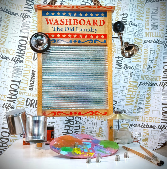 artisanal handmade Artisanal Washboard "July 4th" Limited Edition Painted in Acrylic + Lacquered antique art artisanal craft made folk folk music fun gift handmade instrument jazz jugband luthier musical musician odd percussion Percussion Musical Instrument personalized player ragtime rare scrub board Tabla de Lavar tailor tailor made tallador unusual washboard washboards wood woodworking Zideco InstruArtes